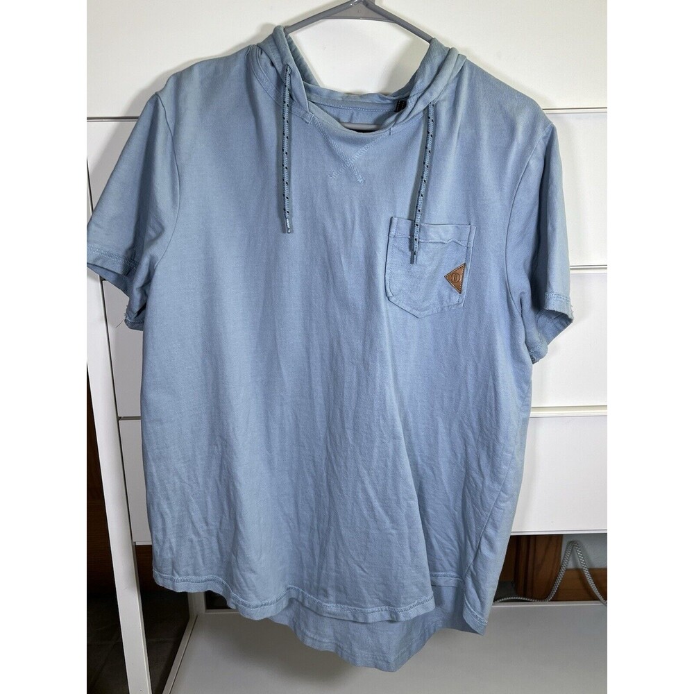 i jeans by Buffalo Sweater Men's Size Large Light Blue Short Sleeve Hoodie VGC